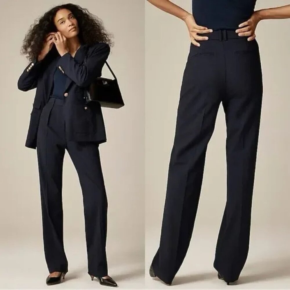 J. Crew Portia pant in Italian bi-stretch wool blend, Dry Moss, 0